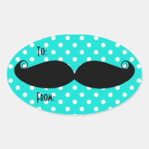 Moustache Oval Stickers
