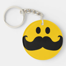 Moustache Smiley Key Chains
