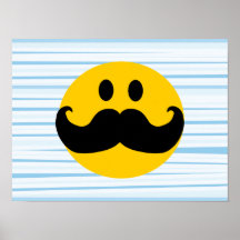 Moustache Smiley Print