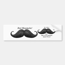 Moustache Stop Rape Discrimination Bumper Stickers