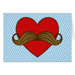 Moustache Valentine Heart Card