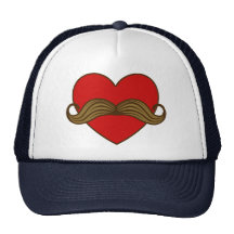 Moustache Valentine Heart Mesh Hat