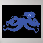moustached octopus with a monocle poster posters