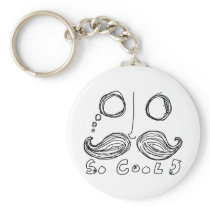 moustaches are so cool keychain