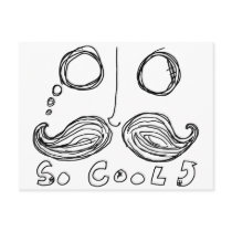 moustaches are so cool postcard