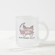 Moustaches Rule Frosted Mug
