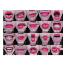 mouth expressions. post card