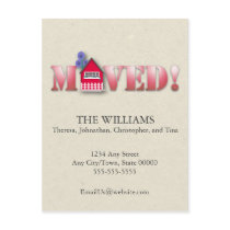 Moved Announcement (Red) Postcard