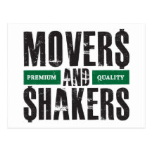 Movers and Shakers - Green Postcard