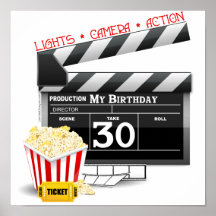 Movie Birthday Party 30th Birthday Print