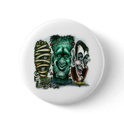 Movie Monsters Pinback Button by FunGraphix