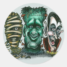 Movie Monsters Round Sticker