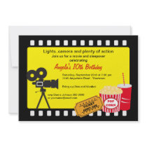 Movie Night and Sleepover Birthday Invitations