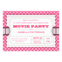 Movie Party Birthday Party Admission Ticket | Pink Invites