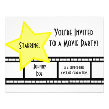 Movie Party Personalised Invite