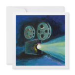Movie projector colourful expressive painting art invitations