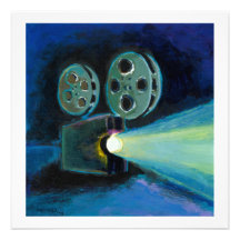 Movie projector colourful expressive painting art personalized announcement