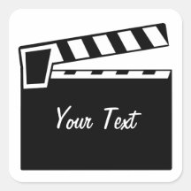 Movie Slate Clapperboard Board Square Sticker