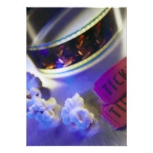 Movie Theatre Film, Popcorn & Tickets Personalised Invitation