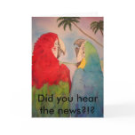 Moving Announcement Parrot Card