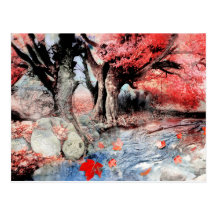 Moving down stream,postcard