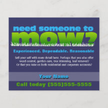 Mow Lawn Grass Care Landscaper SMALL DK Personalised Flyer