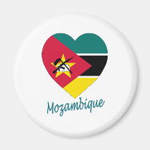 Mozambique Flag Heart Refrigerator Magnet