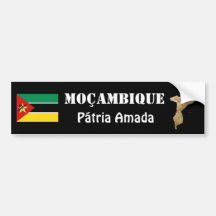 Mozambique Flag + Map Bumper Sticker