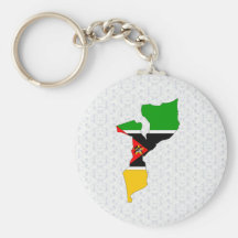 Mozambique Flag Map full size Keychain