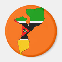 Mozambique flag map magnets