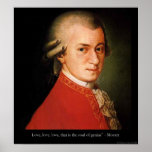 Mozart "Love Love Love" Quote Poster posters