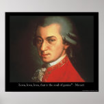 Mozart "Love Love Love" Quote Poster posters