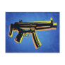 MP5 Sub Machine Gun on Blue Post Card