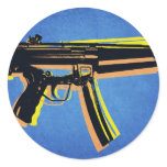 MP5 Sub Machine Gun on Blue Stickers