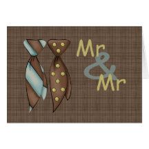 Mr and Mr, Two Grooms Wedding Card