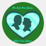 MR AND MRS GREEN WILL LIVE GREEN-STICKER