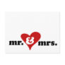 mr and mrs with heart post cards