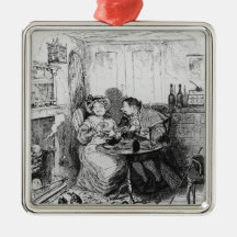 Mr Bumble and Mrs Corney taking tea Christmas Ornaments