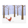 Mr. Cardinal in winter forest postcard