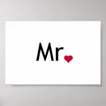 Mr - half of Mr and Mrs set Posters