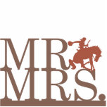 Mr & Mrs Bronco Cake Topper photo sculptures