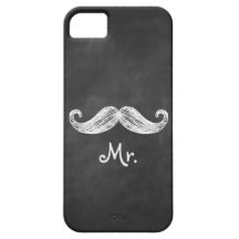 Mr. Mustache on Chalkboard iPhone 5 Case-Mate ID
