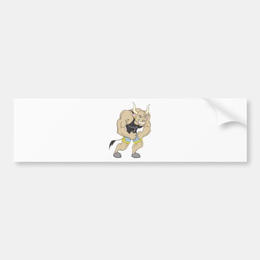 Mr Strong Shirt | Cute Muscular Mr Strong Ox Shirt Bumper Stickers