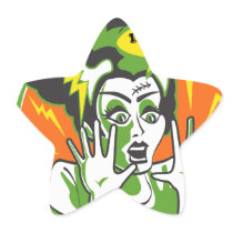 Mrs Frankenstein Needs a Manicure Star Stickers