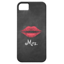 Mrs. Lips on Chalkboard iPhone 5 Case-Mate ID