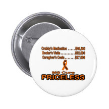 MS CURE PRICELESS ITEM PINBACK BUTTONS