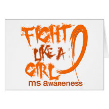 MS Fight Like A Girl 5.3 Greeting Cards