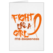 MS Fight Like A Girl 5.3 Greeting Cards