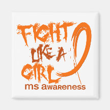 MS Fight Like A Girl 5.3 Refrigerator Magnet