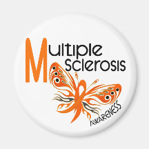MS Multiple Sclerosis BUTTERFLY 3.1 Fridge Magnet